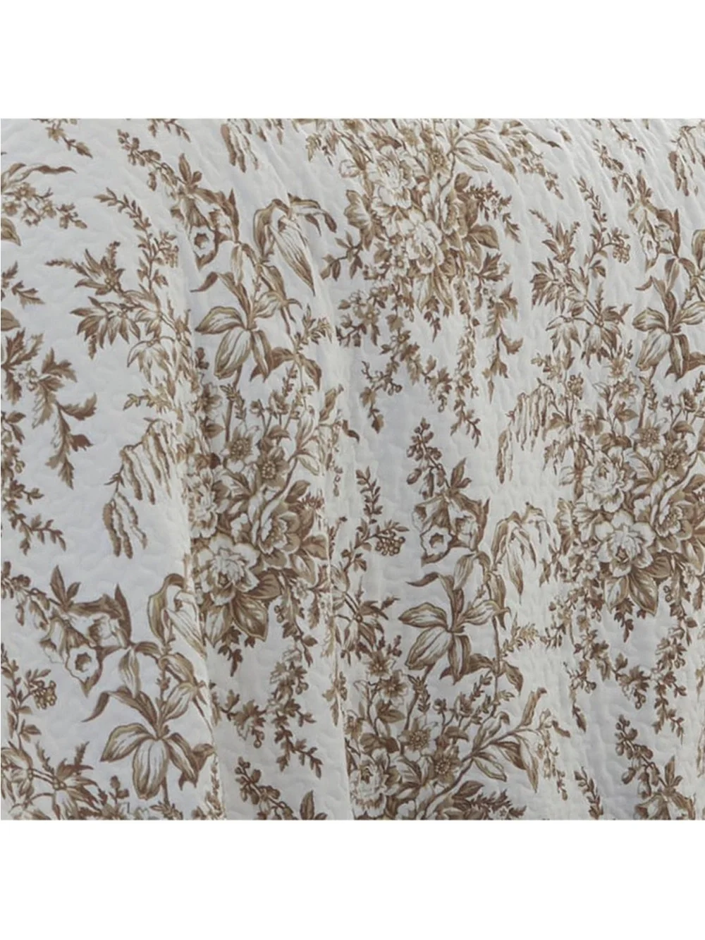 Laura Ashley~ Twin Bedford Floral Mocha 2Pc Quilt Set Reversible ~ 100% Cotton